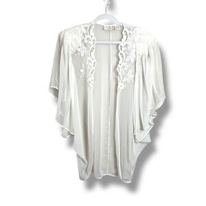 Vintage Victoria’s Secret Gold Label White Lace Cape Bridal Wedding